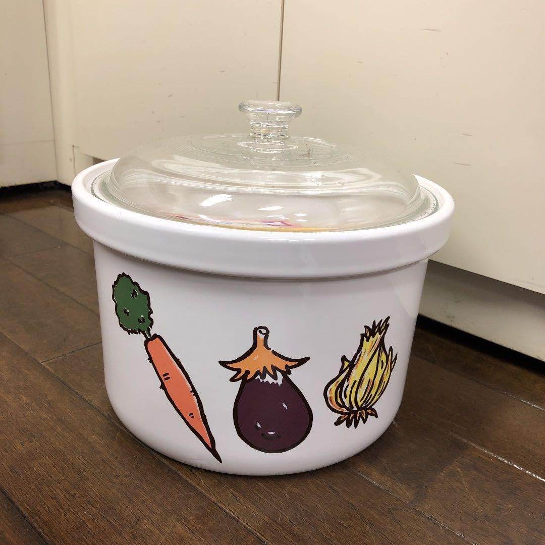 常滑焼 久松窯　3.6L野菜柄漬物容器　２個 常滑焼 久松窯 3.6L野菜柄漬物容器 2個